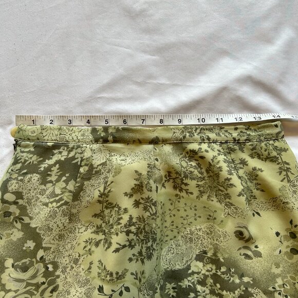 Vintage Laura Green Floral Maxi Long Lined Skirt - Size 8 - Picture 12 of 13